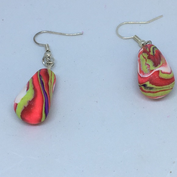 Unique Handmade Polymer Clay Dangle/Drop Earrings - Picture 7 of 8